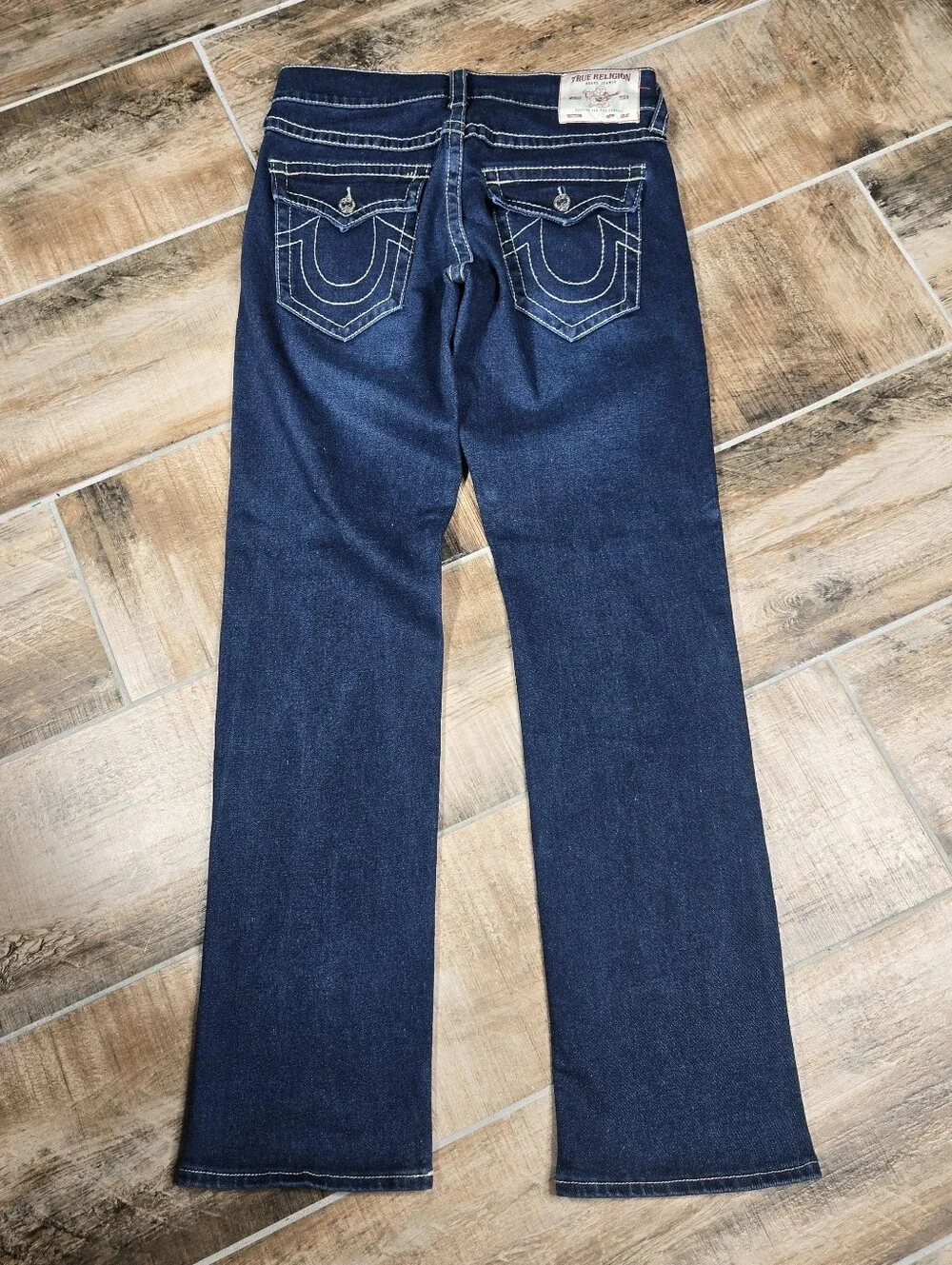 True Religion Ricky Big T Jean Mens Size 31 Straight Leg Dark Blue Denim